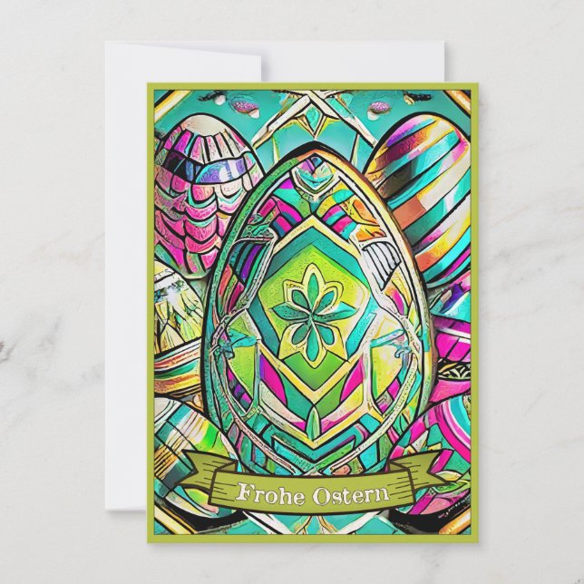 Ostermotiv farbiger Tecknad mit Ostereier 13553 (Framsida)