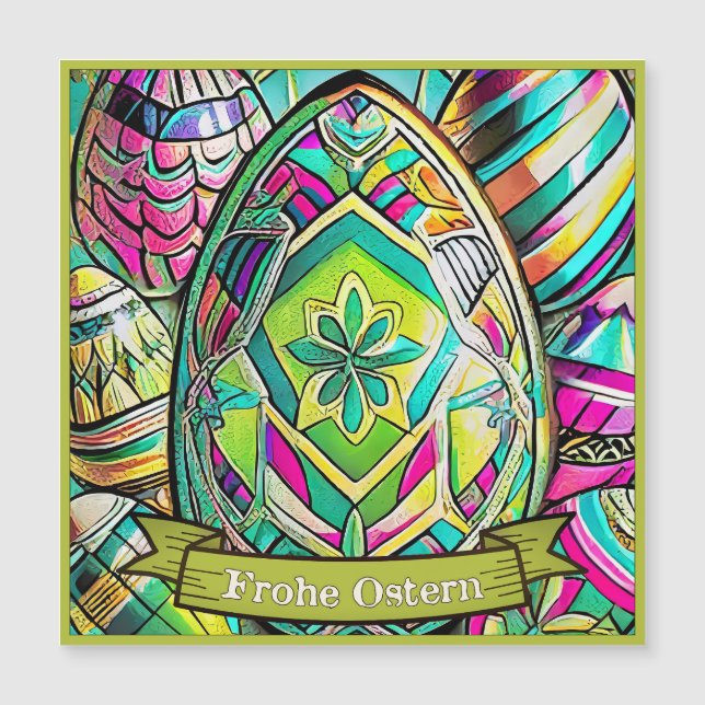 Ostermotiv farbiger Tecknad mit Ostereier 13553 (Framsida)