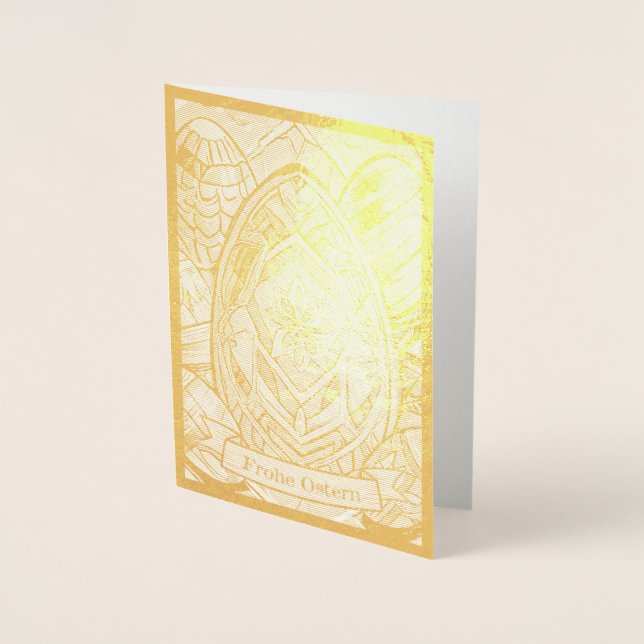 Ostermotiv farbiger Tecknad mit Ostereier 13553 Folierat Kort (Framsida)