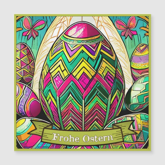 Ostermotiv farbiger Tecknad mit Ostereier 50085 (Framsida)