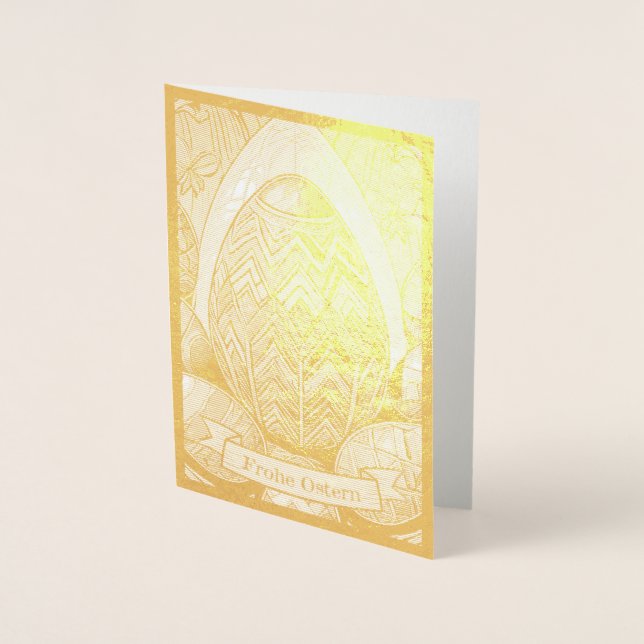 Ostermotiv farbiger Tecknad mit Ostereier 50085 Folierat Kort (Framsida)