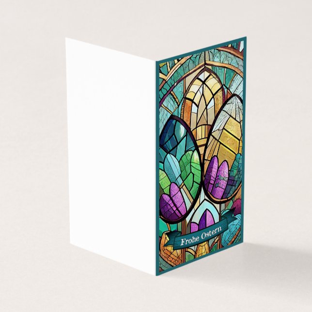 Ostermotiv farbiger Tecknad mit Ostereier 56019 Kort (Utsida)