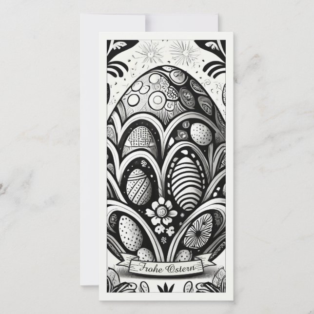 Ostermotiv monokrom Tecknad mit Ostereier 10756 (Framsida)