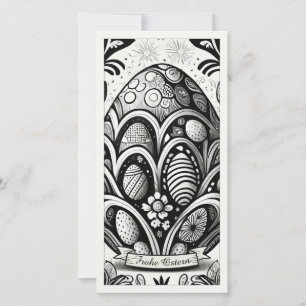 Ostermotiv monokrom Tecknad mit Ostereier 10756