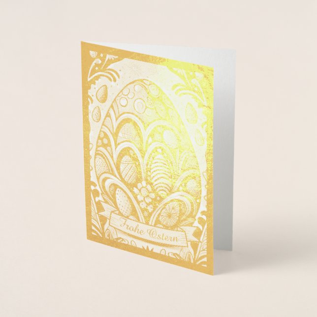 Ostermotiv monokrom Tecknad mit Ostereier 10756 Folierat Kort (Framsida)