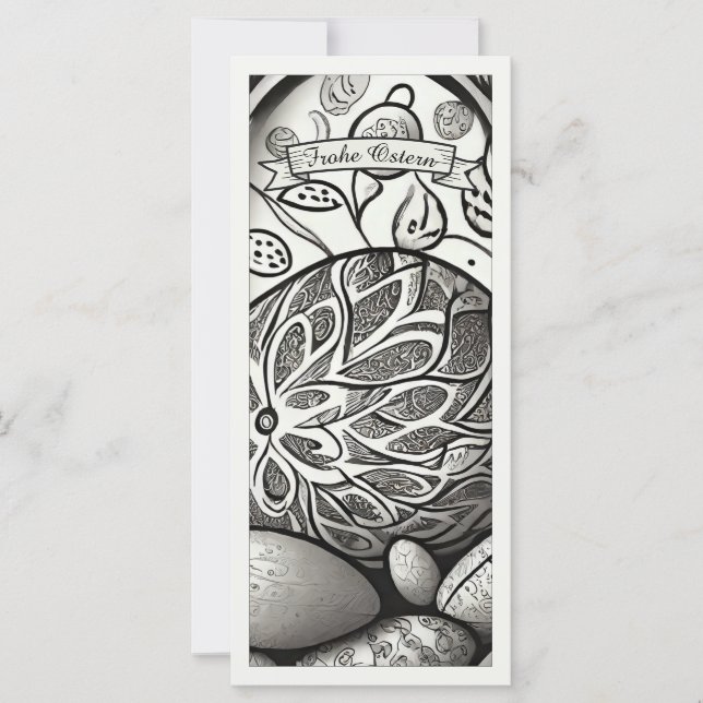 Ostermotiv monokrom Tecknad mit Ostereier 97330 (Framsida)