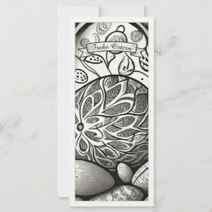 Ostermotiv monokrom Tecknad mit Ostereier 97330