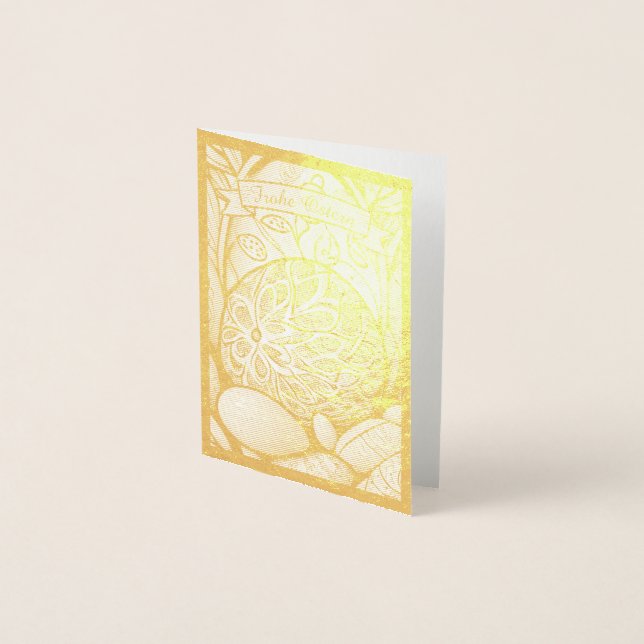 Ostermotiv monokrom Tecknad mit Ostereier 97330 Folierat Kort (Framsida)