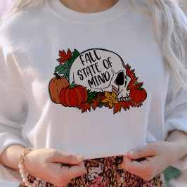ÖSTERN TEMADE FALL STATE MIND SKULL T SHIRT
