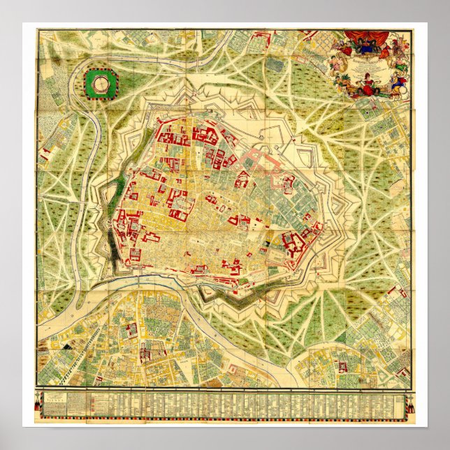 " Österreich: 1710 Wien - Steinhausen Stadtplan Poster (Framsidan)