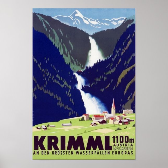 " Österreich: 2021/heute - Krimmler Wasserfälle Poster (Framsidan)