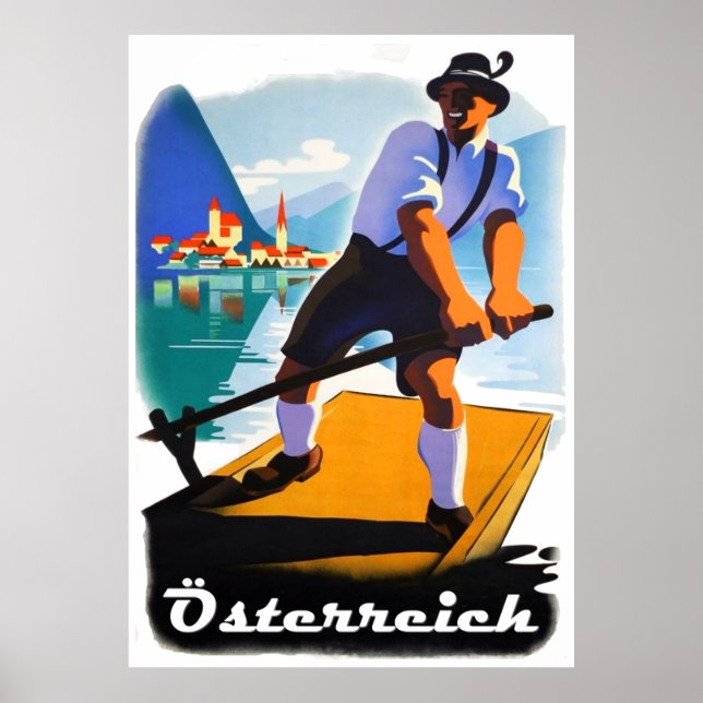 " Österreich: 2021/heute - Vintage Sommer Reise  Poster (Framsidan)