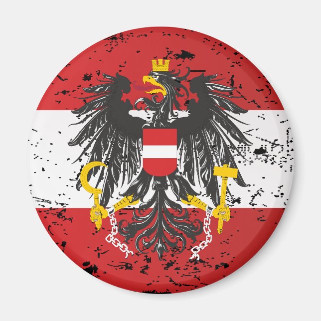 Österreich Austria Flagge - Geschenk Magnet (Framsidan)