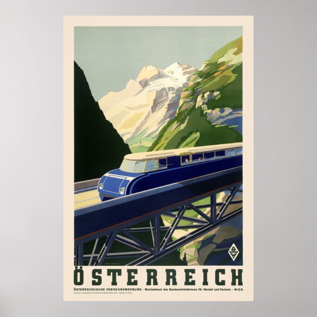 Österreich Austria Vintage affisch 1935 (Framsidan)
