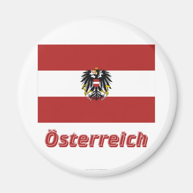 Österreich Dienstflaggge mit deutschem Namen Magnet (Framsidan)