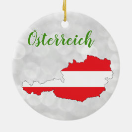 Österreich Österreich Österreich Österreich Flagga Julgransprydnad Keramik