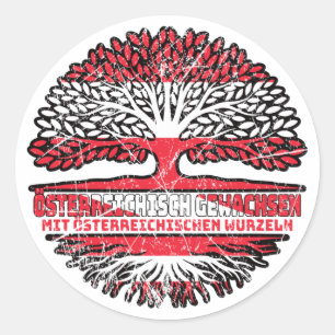 Österreichisch Österreich Baum Wurzel Flagge Fahne Runt Klistermärke