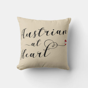 Österreichische Heart Throw Cushion, Österrike Kudde