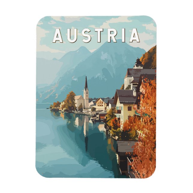 Österreichische Travel Art Vintage Magnet (Vertikal)