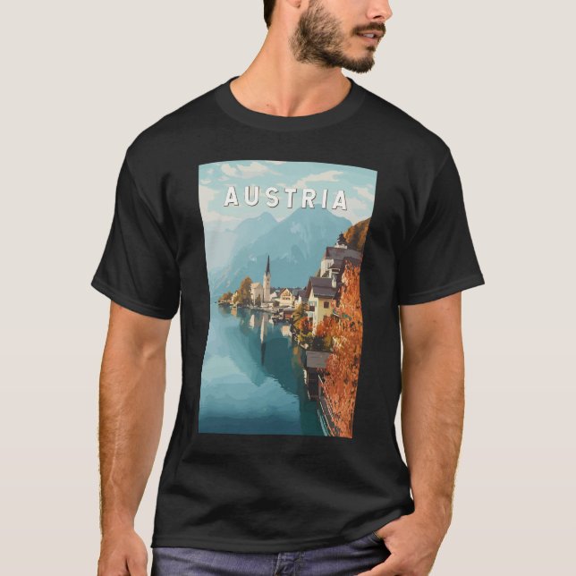 Österreichische Travel Art Vintage T Shirt (Framsida)