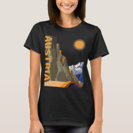 Österrike Alperna Berg Sol Retro Resa T-Shirt