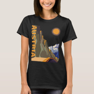 Österrike Alperna Berg Sol Retro Resa T-Shirt