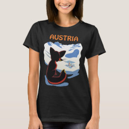Österrike Alpin Räv Snö Retro Resa T Shirt