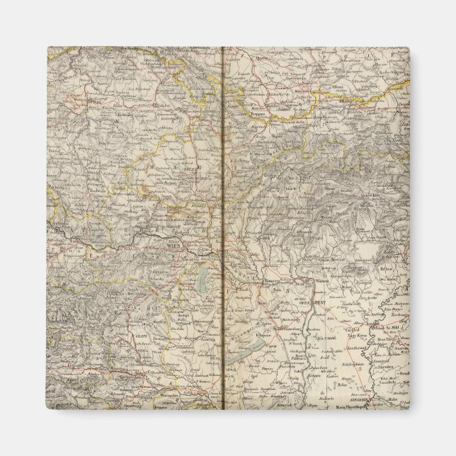 Österrike Atlas Karta Magnet (Framsidan)