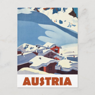 Österrike, by täckt med snö, vykort