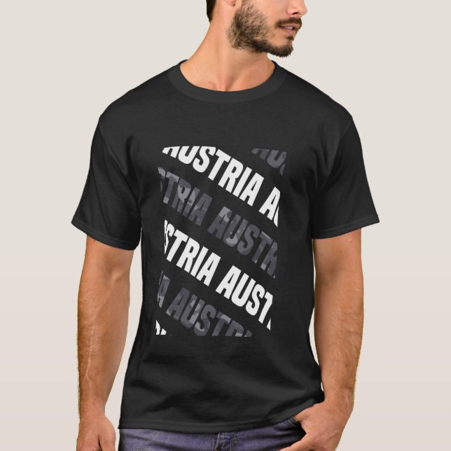 Österrike Camo Mönster Grått Camouflage T Shirt (Framsida)