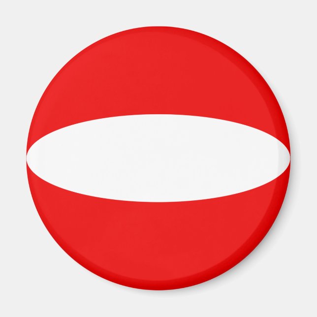 Österrike Fisheye Flagga Magnet (Framsidan)