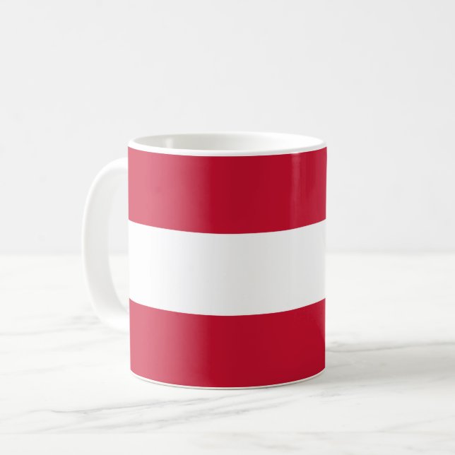 Österrike Flagga Ceramic Mugg (Framsida vänster)