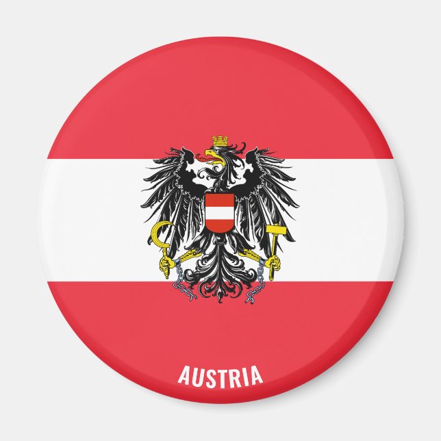 Österrike Flagga Charming Patriotic Magnet (Framsidan)
