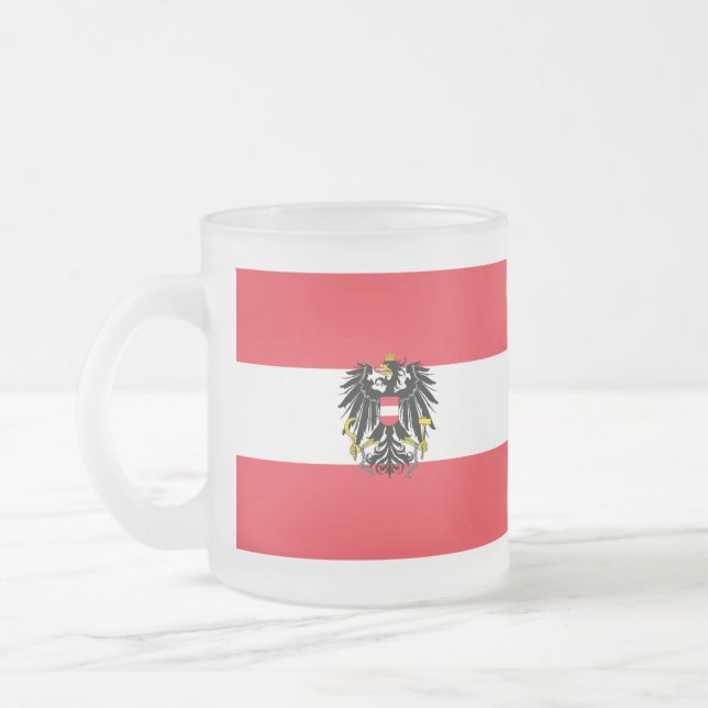Österrike Flagga Frostad Glasmugg (Vänster)