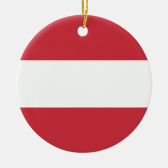 Österrike flagga julgransprydnad keramik (Framsidan)