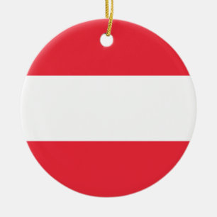 Österrike Flagga Julgransprydnad Keramik