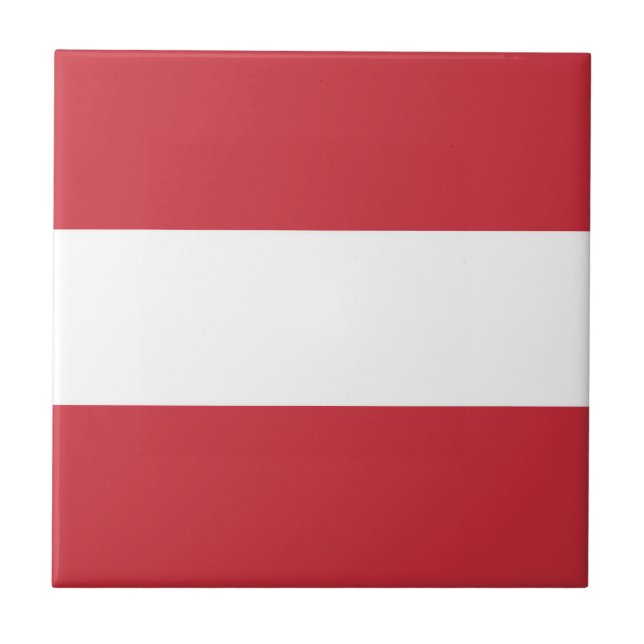 Österrike flagga kakelplatta (Framsidan)