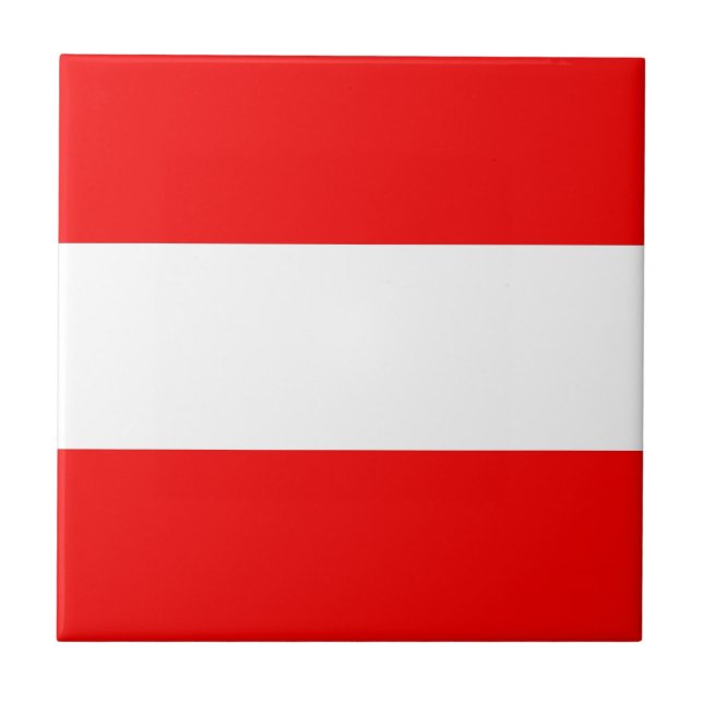 Österrike flagga kakelplatta (Framsidan)