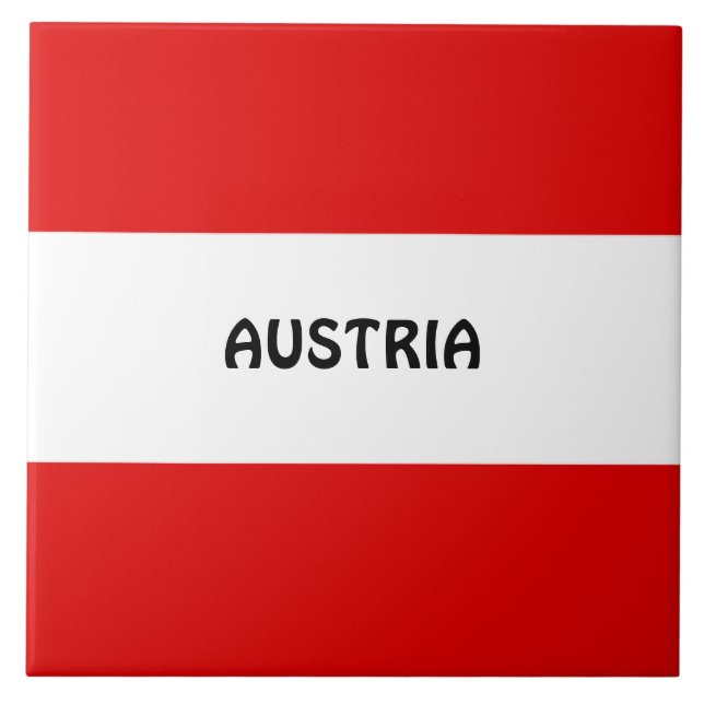 Österrike, flagga kakelplatta (Framsidan)