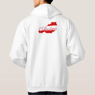 Österrike flagga karta hoodie