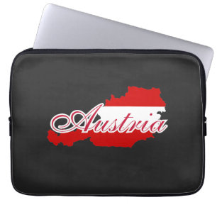 Österrike flagga karta laptop fodral