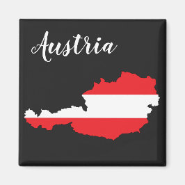 Österrike, Flagga Karta Magnet