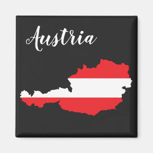 Österrike, Flagga Karta Magnet
