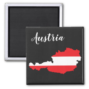 Österrike, Flagga Karta Magnet