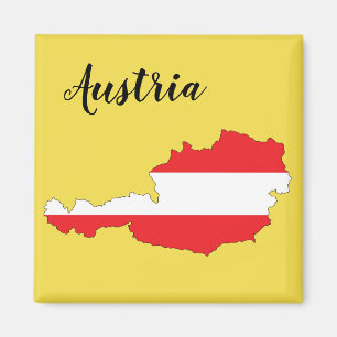 Österrike Flagga Karta Magnet