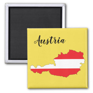 Österrike Flagga Karta Magnet
