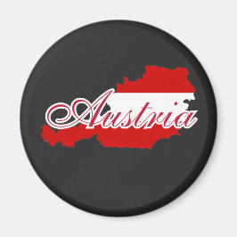 Österrike flagga karta magnet