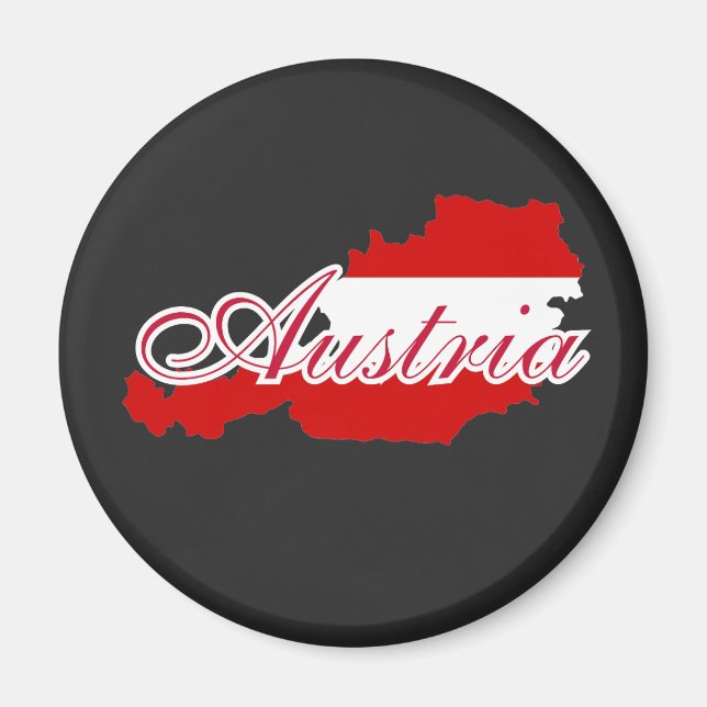Österrike flagga karta magnet (Framsidan)
