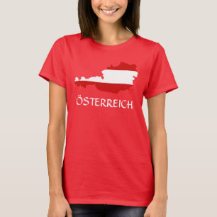 Österrike Flagga Karta ’Österreich’ T-Shirt