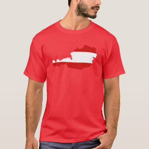 Österrike Flagga Karta T-Shirt